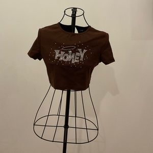 Honey brown crop top